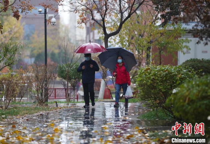 資料圖：市民雨中出行。　于晶 攝