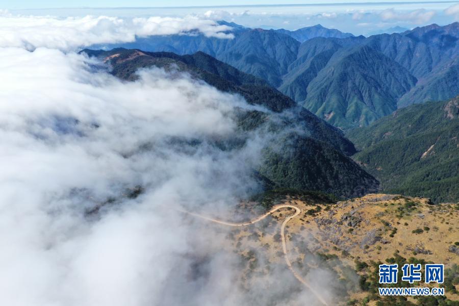 12月1日，武夷主峰黃崗山云霧繚繞，美若仙境（無人機(jī)照片）。當(dāng)日，位于武夷山國家公園核心區(qū)內(nèi)的武夷斷裂帶與海拔2160.8米的武夷主峰黃崗山云霧繚繞，美若仙境。福建省武夷山國家公園是全國10個(gè)國家公園體制試點(diǎn)區(qū)之一，擁有210.7平方公里未受人為破壞的原生性森林植被，保存了世界同緯度帶最完整、最典型、面積最大的中亞熱帶原生性森林生態(tài)系統(tǒng)。新華社記者 姜克紅 攝